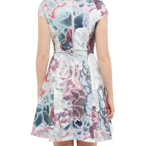 Ted Baker Pastel Succulent Mini Skater Dress 0 - Picture 10 of 16